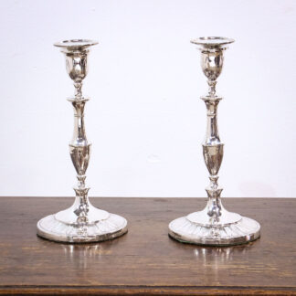 Pair of George III Sterling Silver Candlesticks by John Parsons