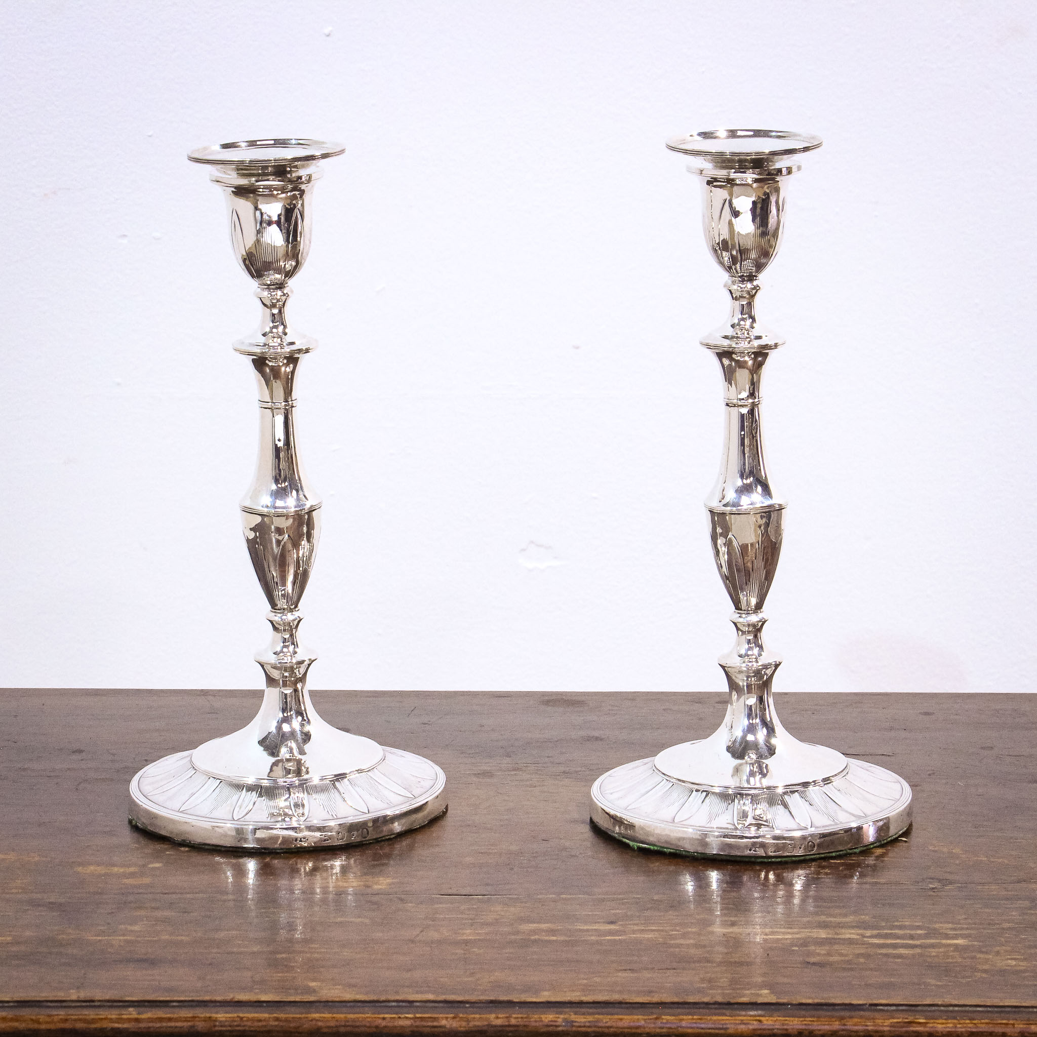 Pair of George III Sterling Silver Candlesticks by John Parsons