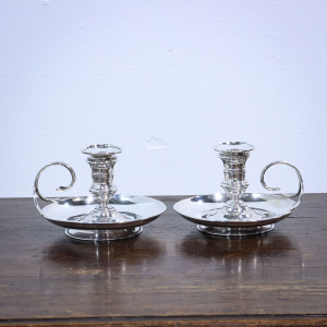 Pair of Sterling Silver Victorian Chambersticks