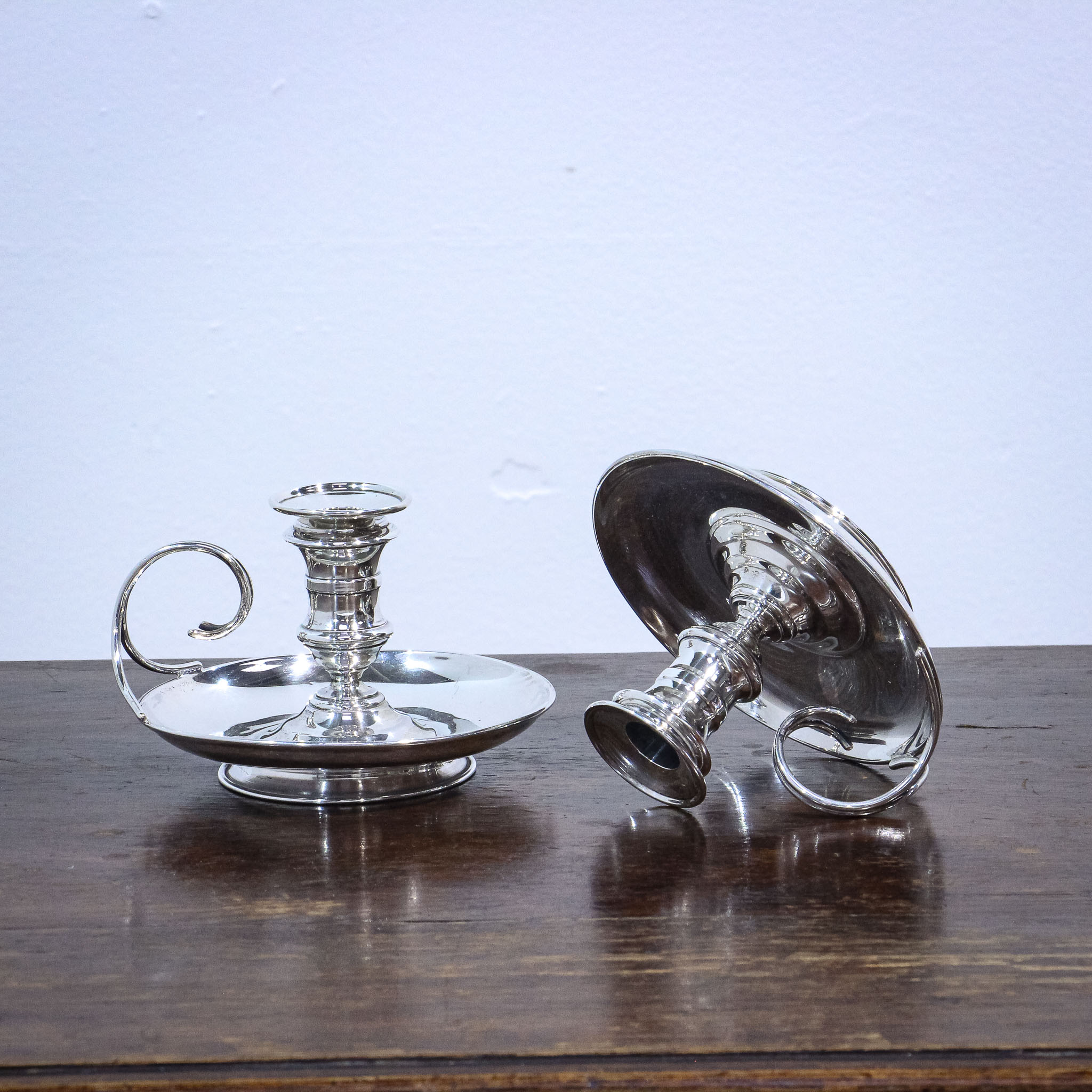 Pair of Sterling Silver Victorian Chambersticks
