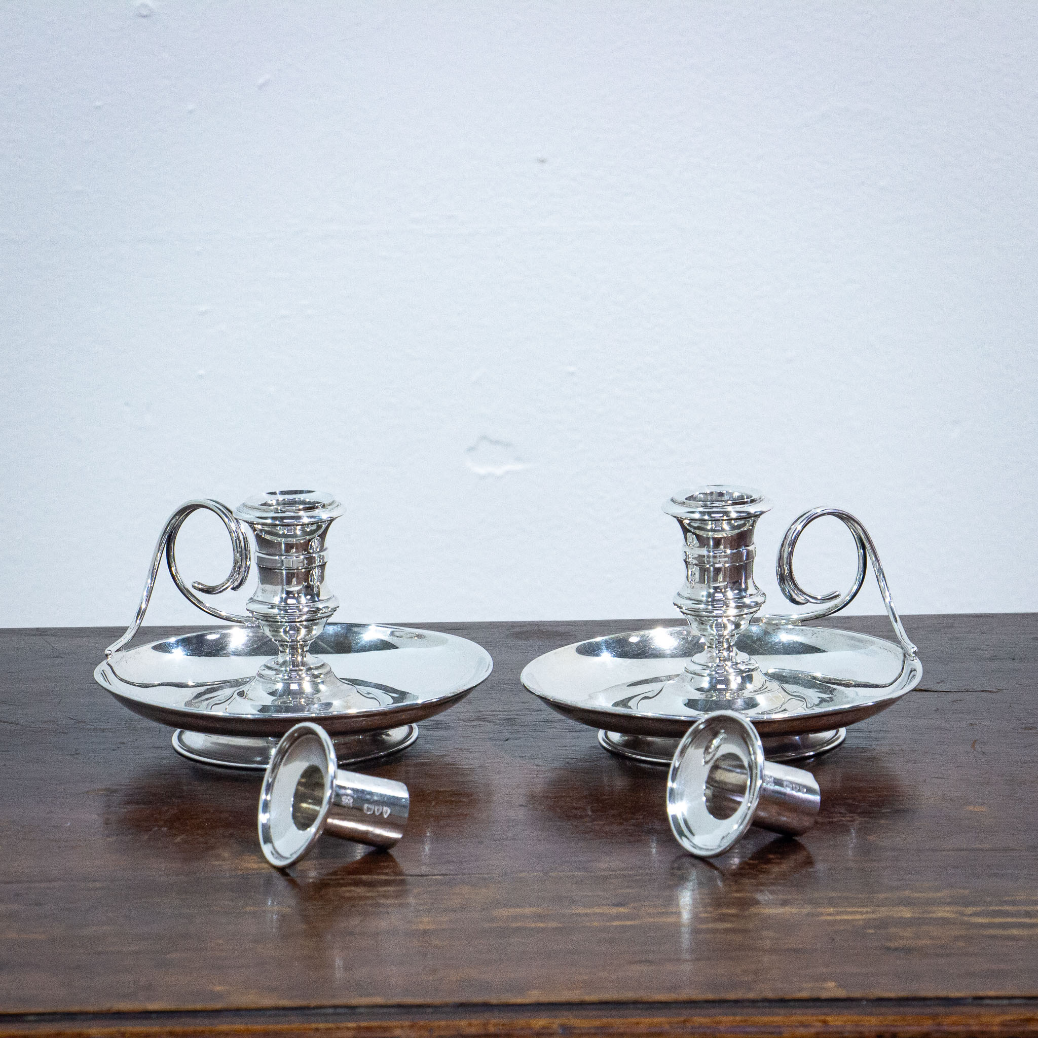 Pair of Sterling Silver Victorian Chambersticks