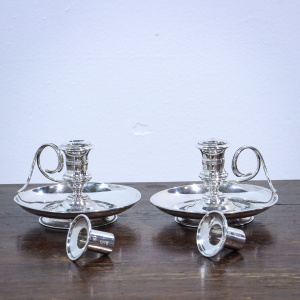 Pair of Sterling Silver Victorian Chambersticks