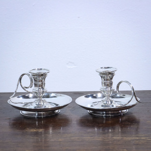 Pair of Sterling Silver Victorian Chambersticks