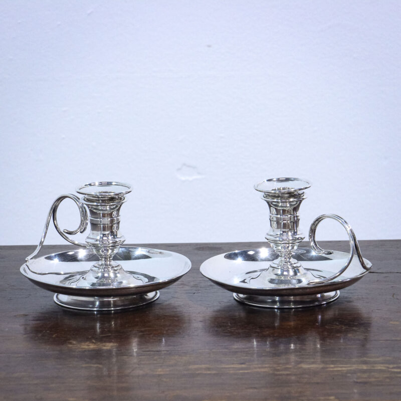 Pair of Sterling Silver Victorian Chambersticks