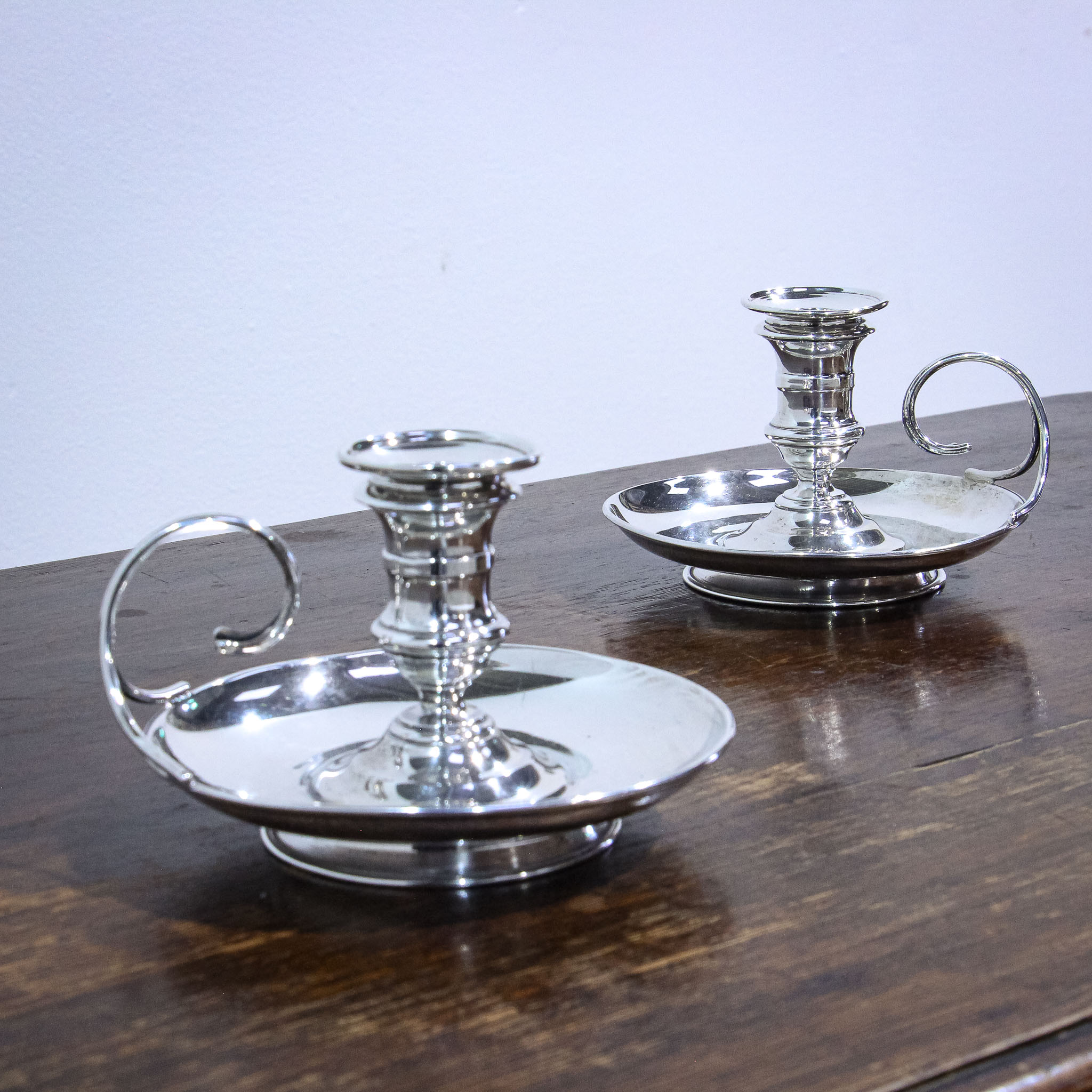 Pair of Sterling Silver Victorian Chambersticks