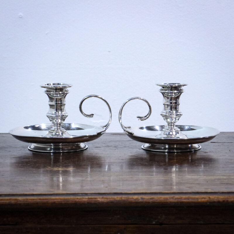 Pair of Sterling Silver Victorian Chambersticks