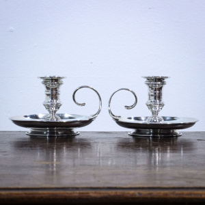 Pair of Sterling Silver Victorian Chambersticks