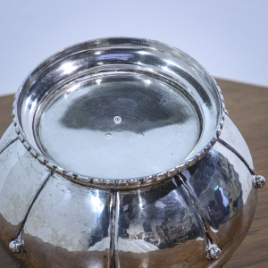 Danish Silver Arts & Crafts Tea Caddy with Amber Knop