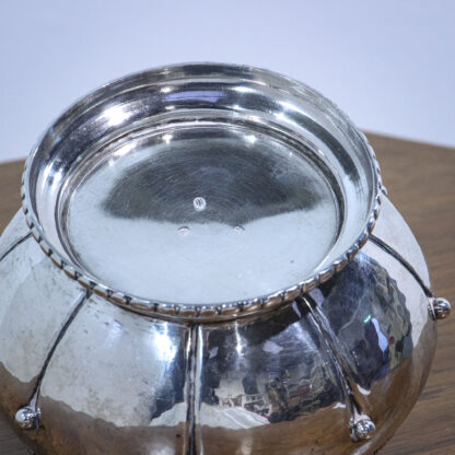 Danish Silver Arts & Crafts Tea Caddy with Amber Knop - Image 4