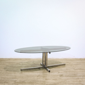 Pieff Glass & Chrome Coffee Table