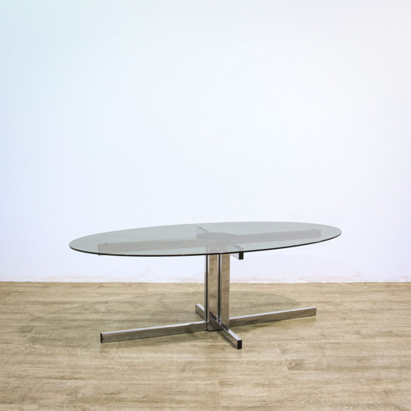 Pieff Glass & Chrome Coffee Table