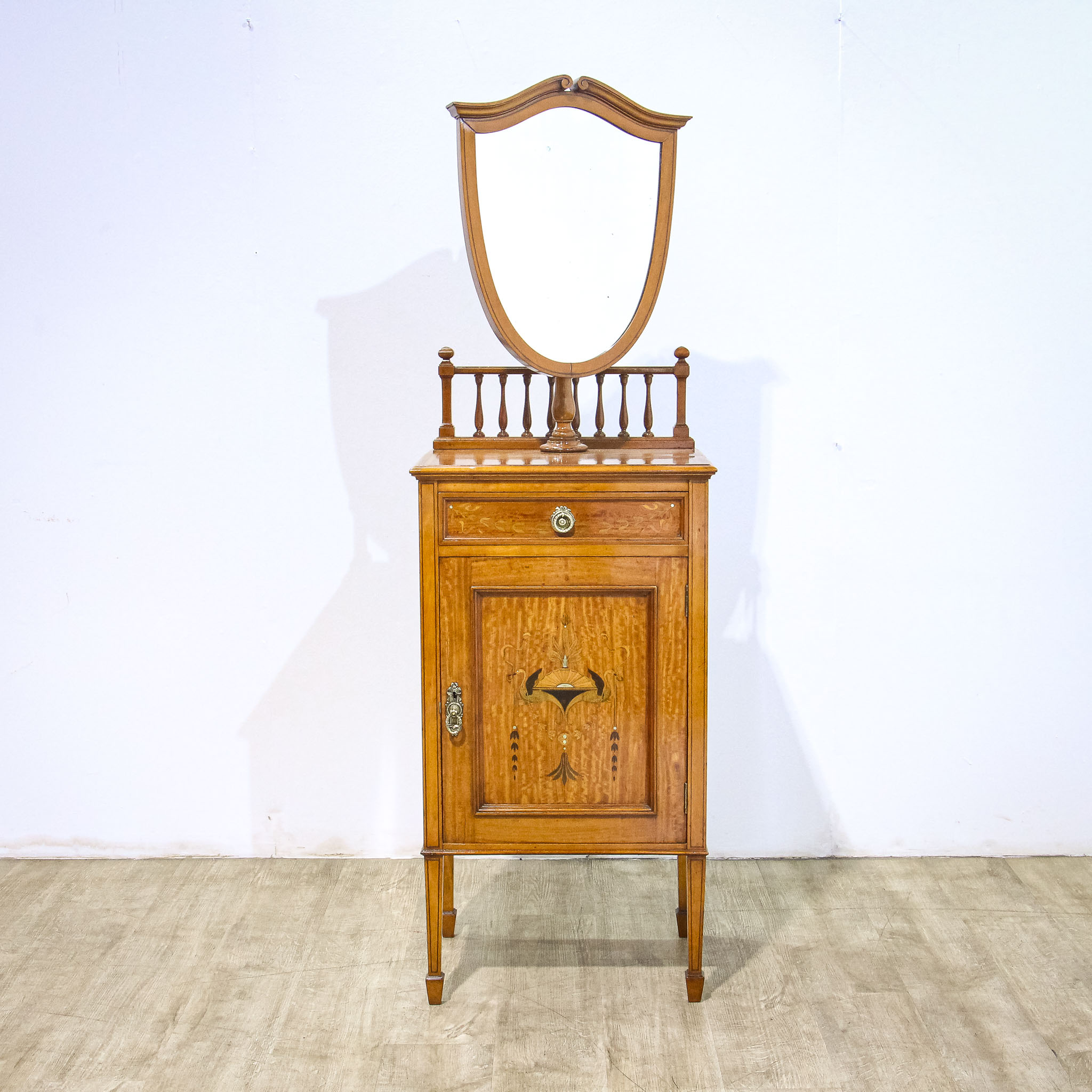 Inlaid Dressing or Shaving Stand with Adjustable Mirror
