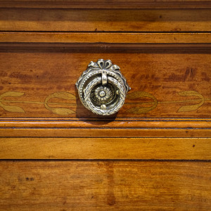 Inlaid Dressing or Shaving Stand with Adjustable Mirror