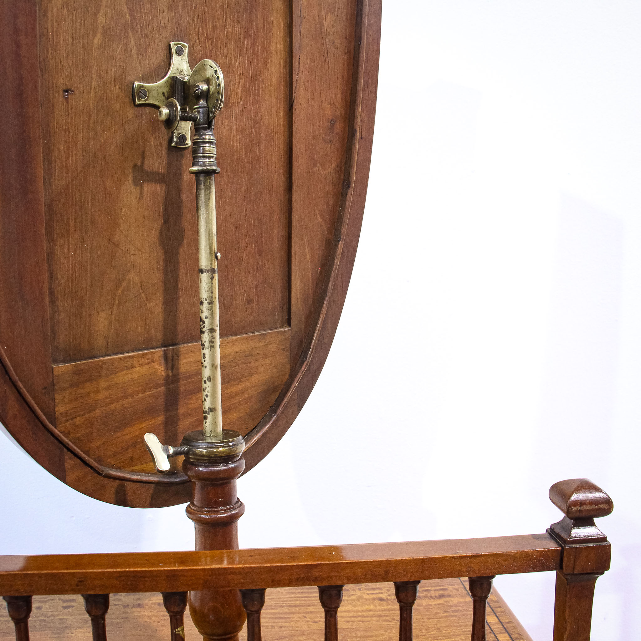 Inlaid Dressing or Shaving Stand with Adjustable Mirror