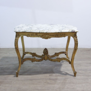 French Carved Gilt Wood Centre Table in Louis XVI Style