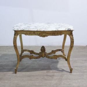 French Carved Gilt Wood Centre Table in Louis XVI Style