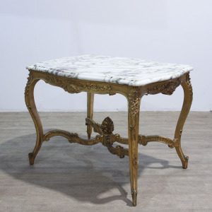French Carved Gilt Wood Centre Table in Louis XVI Style