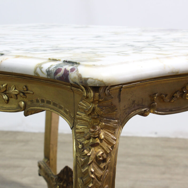 French Carved Gilt Wood Centre Table in Louis XVI Style