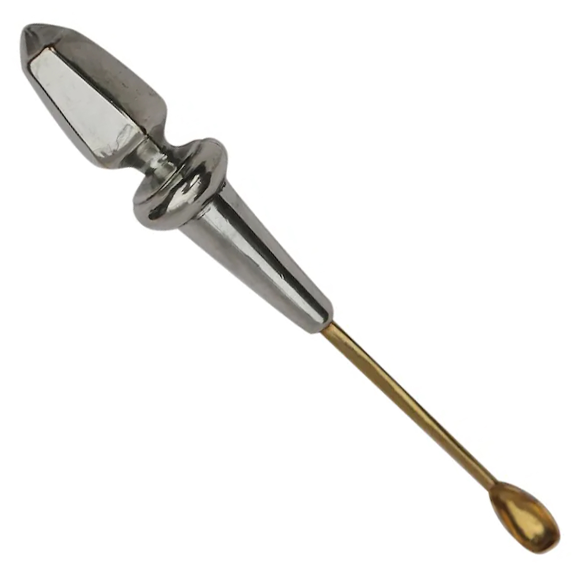 An unusual & large hand made silver / white metal Spice Spoon 25g C.20thC