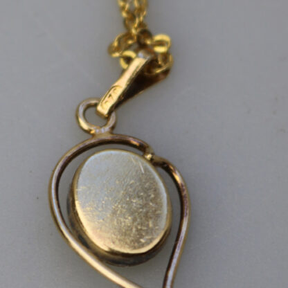 A good vintage 925 silver gilt Opal Pendant on Chain 3g - gift boxed C.20thC - Image 5