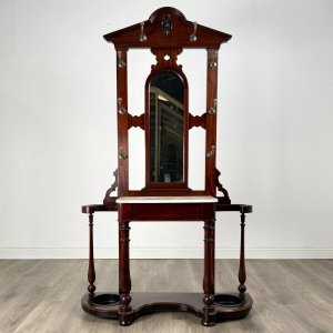 Antique 19th Century Marble Top Hall Stand In Mahogany