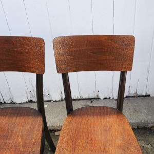 Antique Carved Wooden Crocodile Effect Side/Dining Chairs For Mundus, J. & J. Kohn, 1920s