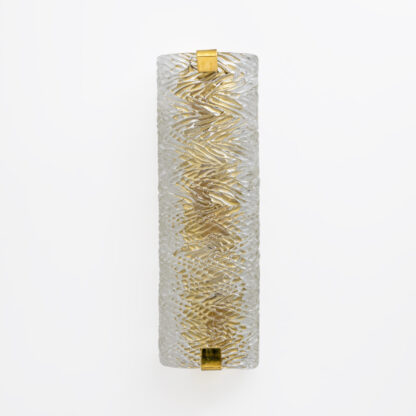 Pair of Modern Italian Brass and Murano Glass Textured Wall Sconces - Image 3