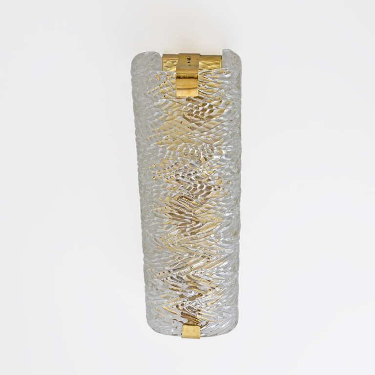 Pair of Modern Italian Brass and Murano Glass Textured Wall Sconces - Image 8