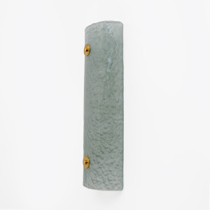 Pair of Modern Italian Murano Glass Green Water and Brass Wall Sconces