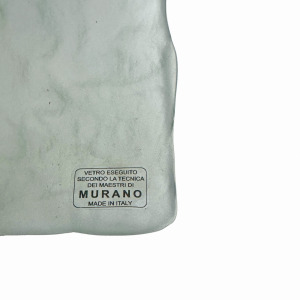 Pair of Modern Italian Murano Glass Green Water and Brass Wall Sconces