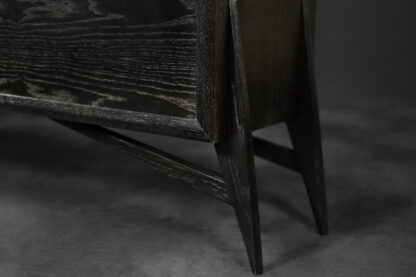 Mid-Century Scandinavian Modern Dark Oak Sideboard with Wooden Handles, 1960s - Image 11