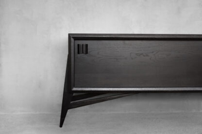 Mid-Century Scandinavian Modern Dark Oak Sideboard with Wooden Handles, 1960s - Image 7
