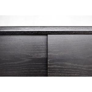 Mid-Century Scandinavian Modern Dark Oak Sideboard with Wooden Handles, 1960s
