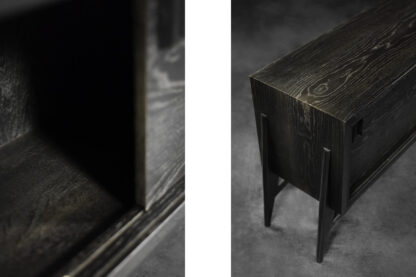 Mid-Century Scandinavian Modern Dark Oak Sideboard with Wooden Handles, 1960s - Image 18
