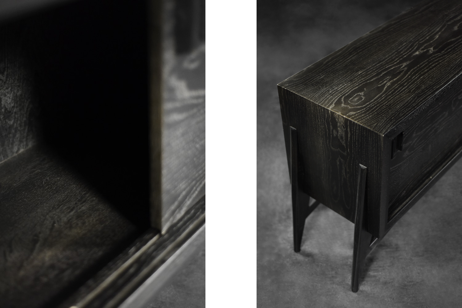 Mid-Century Scandinavian Modern Dark Oak Sideboard with Wooden Handles, 1960s