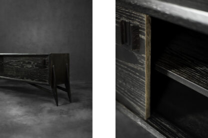 Mid-Century Scandinavian Modern Dark Oak Sideboard with Wooden Handles, 1960s - Image 10