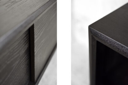 Mid-Century Scandinavian Modern Dark Oak Sideboard with Wooden Handles, 1960s - Image 9