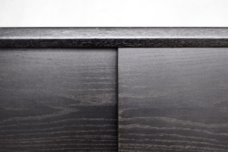 Mid-Century Scandinavian Modern Dark Oak Sideboard with Wooden Handles, 1960s