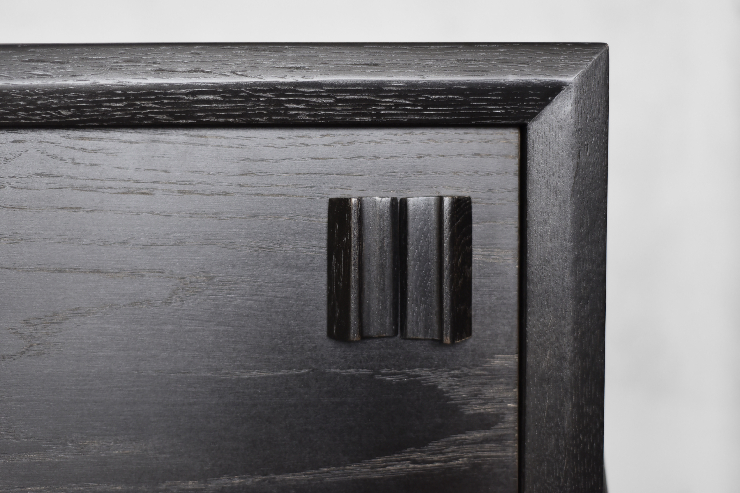 Mid-Century Scandinavian Modern Dark Oak Sideboard with Wooden Handles, 1960s