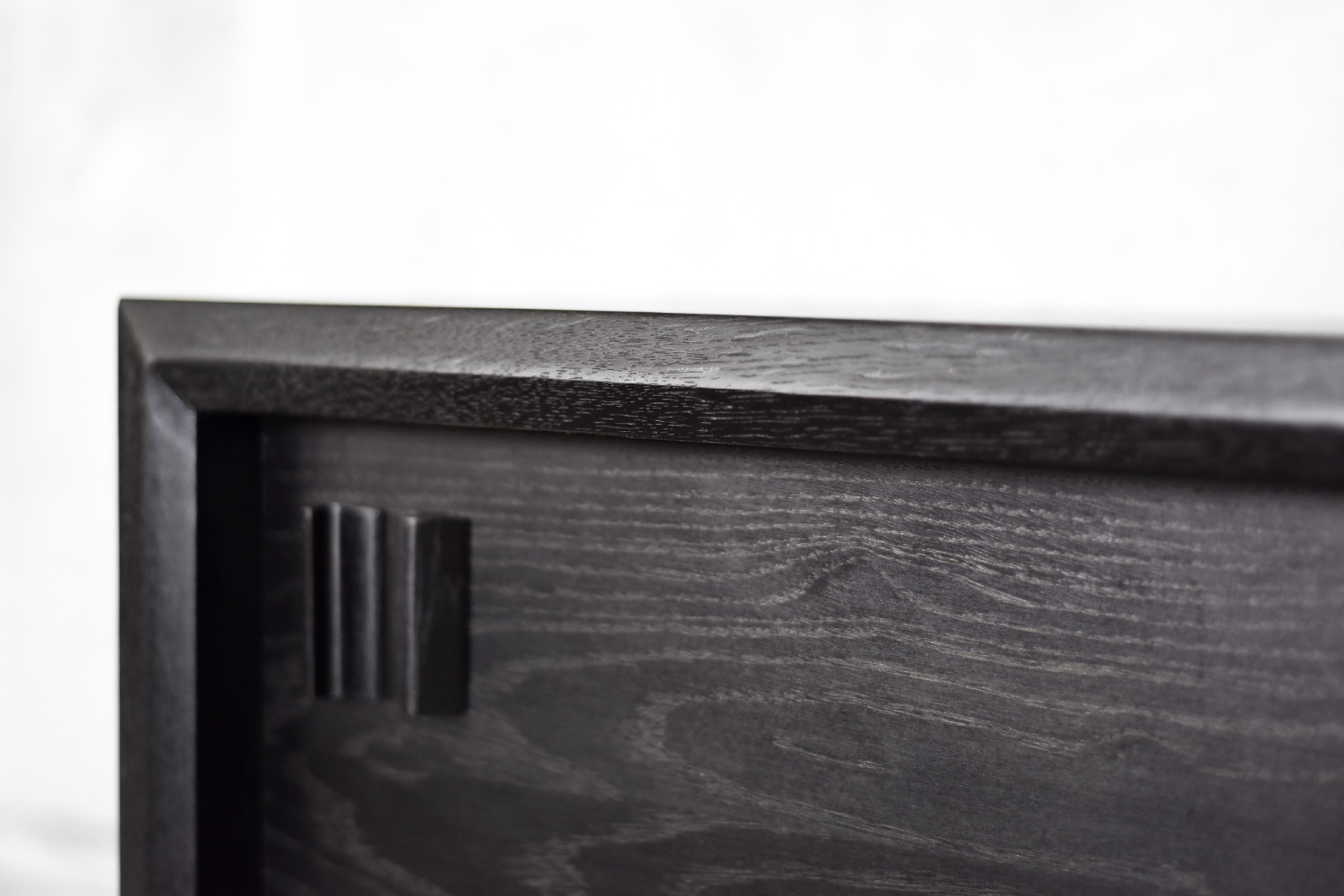 Mid-Century Scandinavian Modern Dark Oak Sideboard with Wooden Handles, 1960s