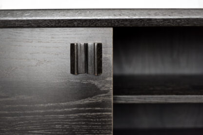Mid-Century Scandinavian Modern Dark Oak Sideboard with Wooden Handles, 1960s - Image 5