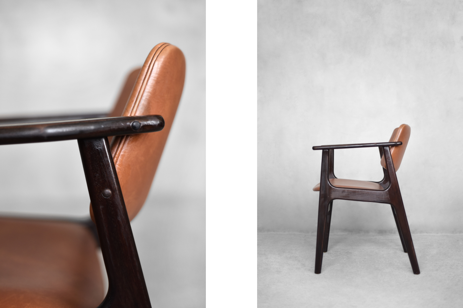 Vintage Mid-Century Scandinavian Modern Mahogany Office Chair, 1960s