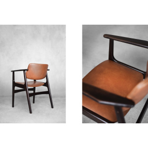 Vintage Mid-Century Scandinavian Modern Mahogany Office Chair, 1960s