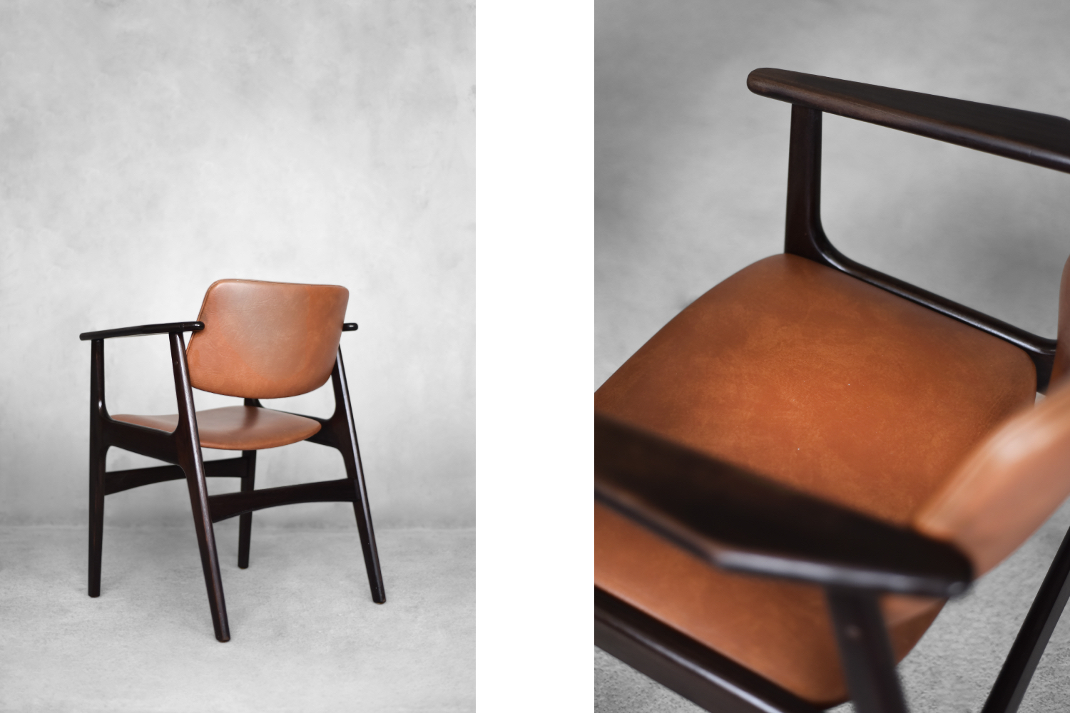 Vintage Mid-Century Scandinavian Modern Mahogany Office Chair, 1960s