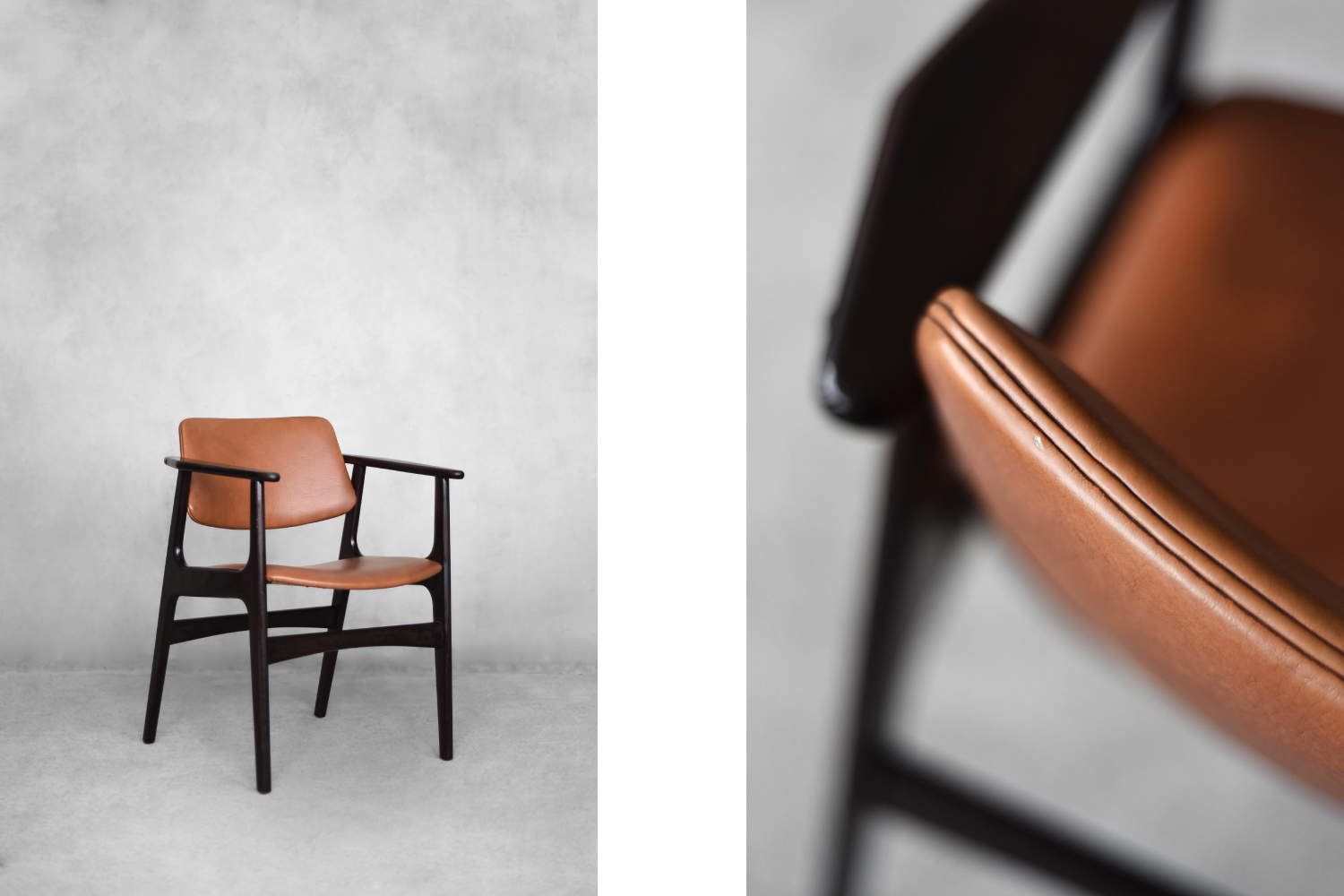 Vintage Mid-Century Scandinavian Modern Mahogany Office Chair, 1960s