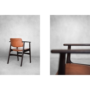 Vintage Mid-Century Scandinavian Modern Mahogany Office Chair, 1960s