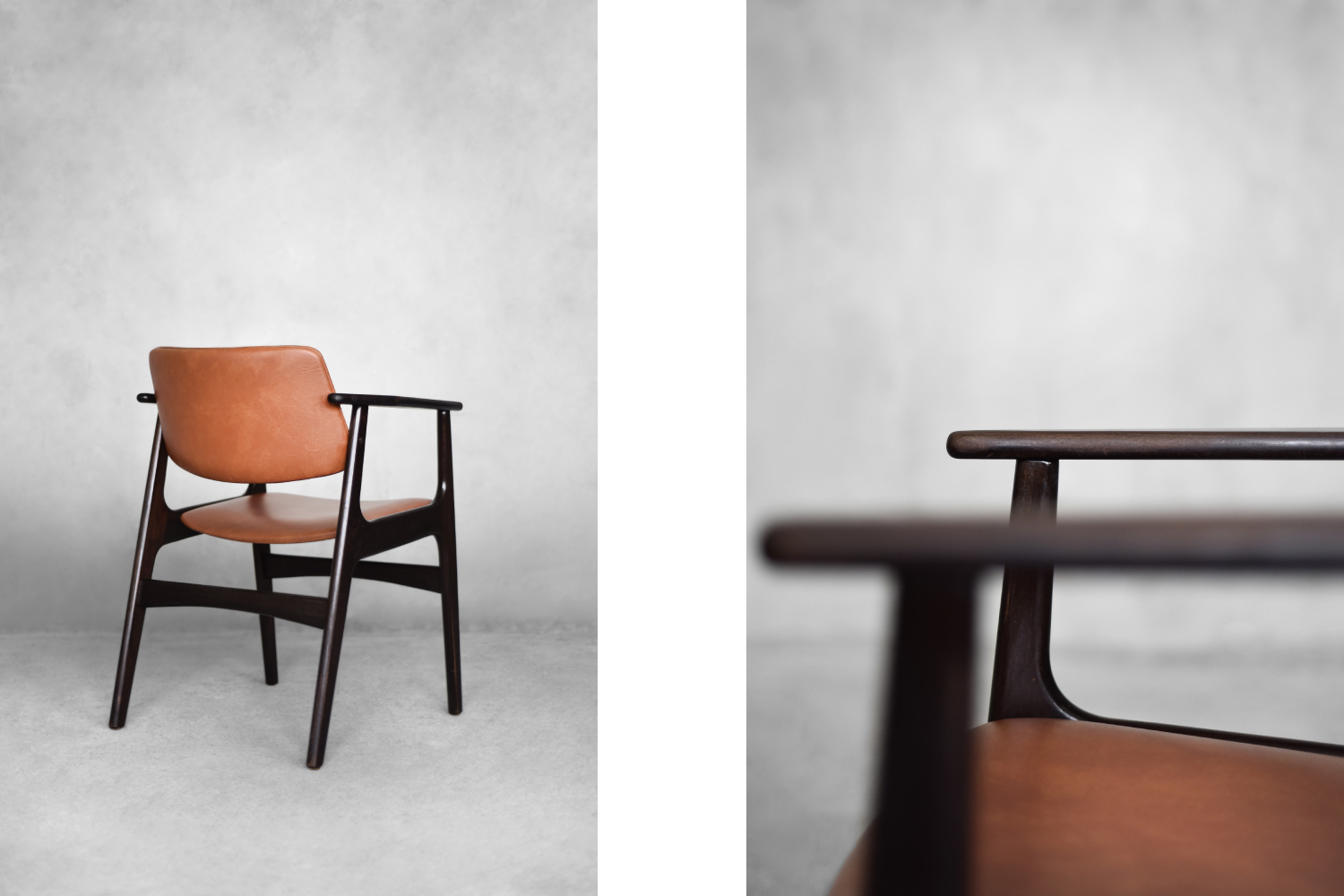 Vintage Mid-Century Scandinavian Modern Mahogany Office Chair, 1960s