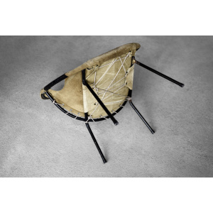 Vintage Mid-Century German Modern Earthy Green Suede Circle Balloon Chair by Lusch Erzeugnis for Lusch & Co, 1960s