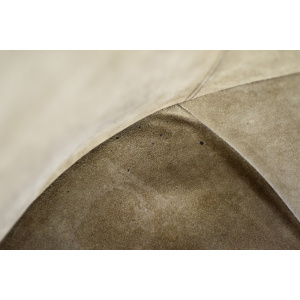 Vintage Mid-Century German Modern Earthy Green Suede Circle Balloon Chair by Lusch Erzeugnis for Lusch & Co, 1960s