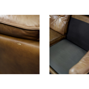 Vintage Mid-Century Danish Modern Cognac Leather 3-Seater Sofa, 1960s